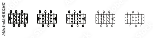 Foosball icon vector Art line Illustrations collection