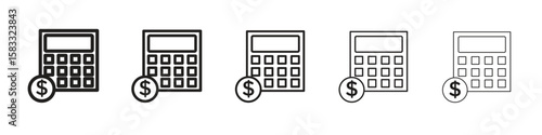 Fiscal year icon vector Art line Illustrations collection