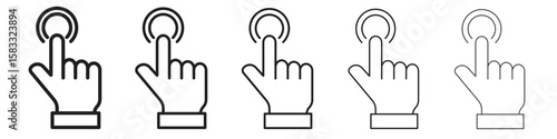 Finger control icon vector Art line Illustrations collection