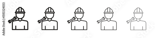 Engineer icon vector Art line Illustrations collection
