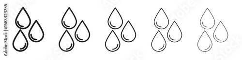 Drop icon vector Art line Illustrations collection