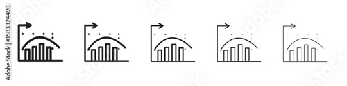 Diminishing returns icon vector Art line Illustrations collection