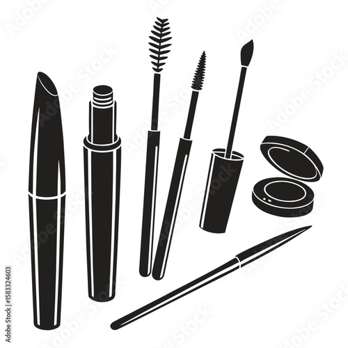 Makeup brushes and cosmetic tools mascara eyeliner brush