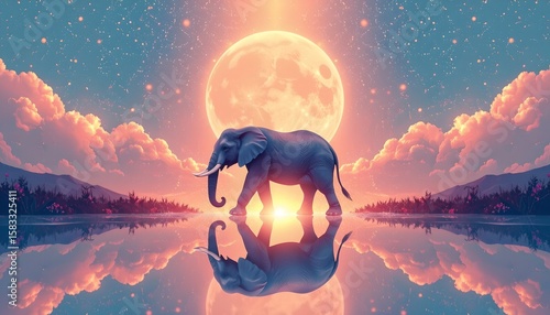 Majestic Elephant Reflection for World Elephant Day