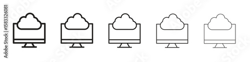 Cloud computing icon vector Art line Illustrations collection