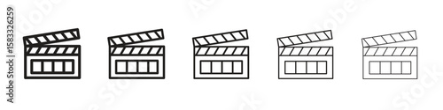 Cinema flapper icon vector Art line Illustrations collection