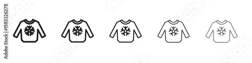 Christmas sweater icon vector Art line Illustrations collection