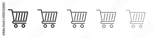 Cart icon vector Art line Illustrations collection