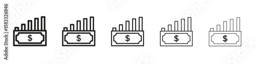 capital gain icon vector Art line Illustrations collection