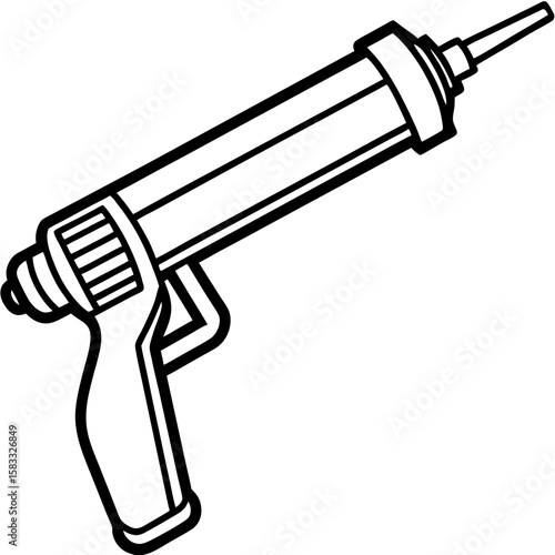 Caulking Tool Outline Vector Design