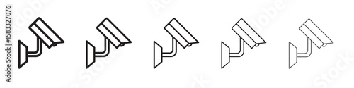 CCTV icon vector Art line Illustrations collection