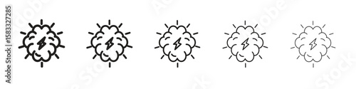 Brainstorm icon vector Art line Illustrations collection