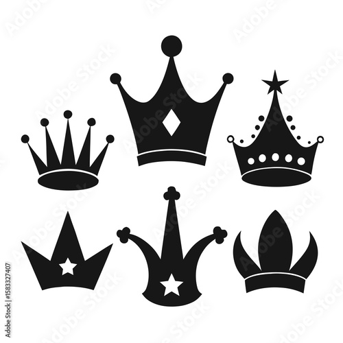 Royal crown silhouettes collection symbol king