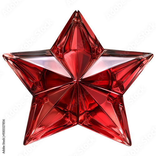 red star, isolated on fully transparent png background