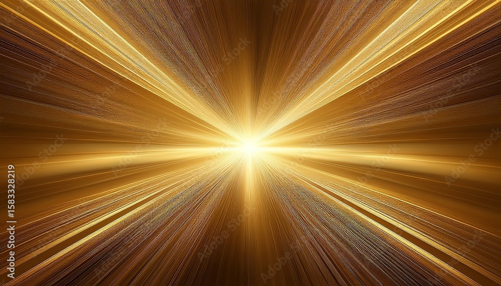 Fototapeta premium abstract gold brushed metal background with center light beam
