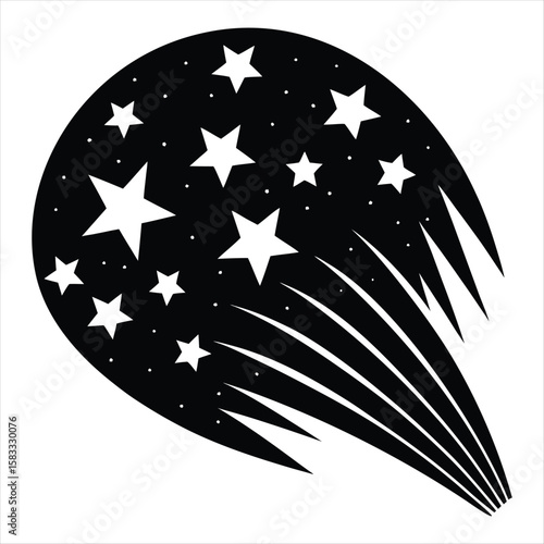 Abstract Starburst:  Bold Graphic Design Element,  Night Sky Motif,  Vector Illustration.