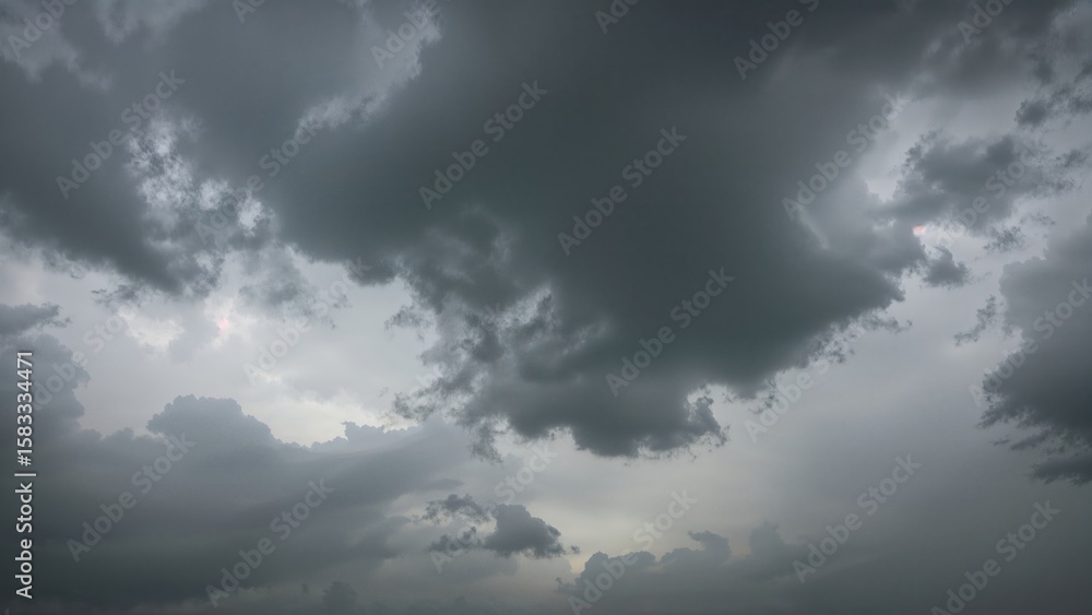 Naklejka premium Heavy thunderclouds signaling an approaching rainstorm