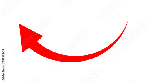 Free Download Red curved arrow pointing upwards and to the right isolated on transparent background - GFXLoad