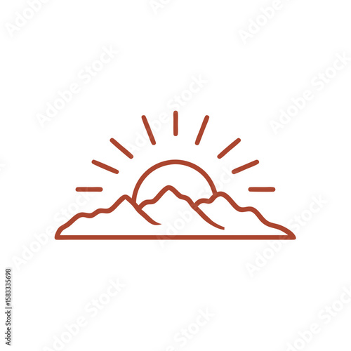 hand drawn vector illustration of the sun rise