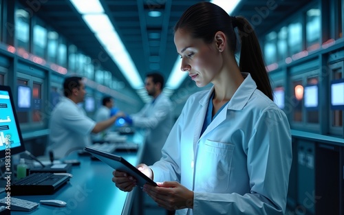 Innovative health technology solutions medical research facility digital interface healthcare modern environment professional perspective. High quality