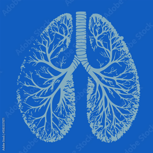 Lung Tree Silhouette Illustration, human lungs anatomy vector illustration