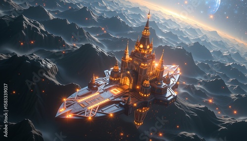 Majestic Futuristic Citadel Cosmic Space