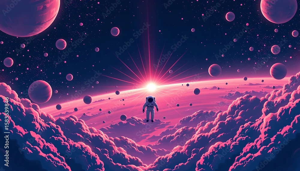 Fototapeta premium Astronaut Cosmic Business Dreamscape
