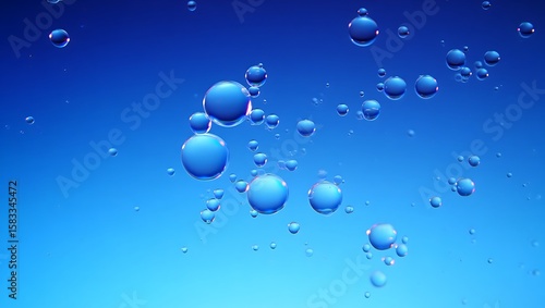 Wallpaper Mural Blue water drops on a clean, clear glass surface create a fresh, wet texture Torontodigital.ca