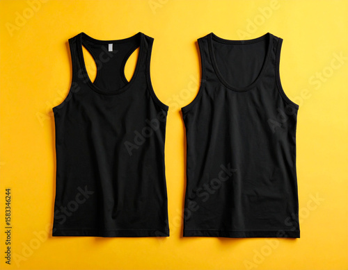 two models of black tank tops
