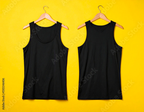two models of black tank tops