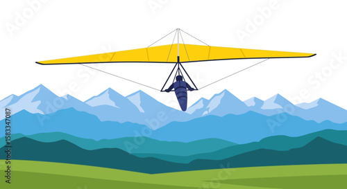 Colorado day hang gliding adventure over the majestic mountains, soaring high in the beautiful sky for breathtaking views.