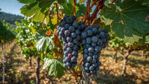 Wallpaper Mural Gathering ripe purple grapes from hillside vineyards bordering a large natural reserve Torontodigital.ca