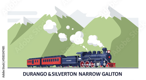 Scenic Colorado Day Trip A Journey on a Vintage Train Through the Mountains, capturing the nostalgic charm