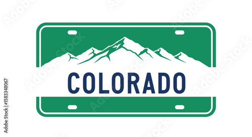 Colorado Adventure Day Mountain Majesty on a License Plate Depicting the State's Scenic Beauty and Outdoor Spirit