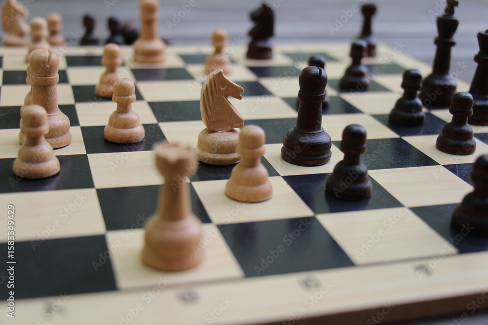 chess pieces on the table chess pieces on the table