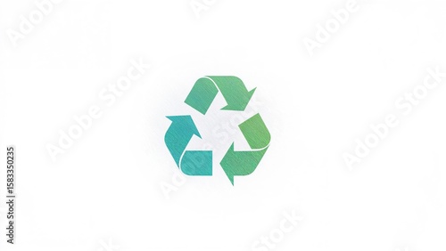 Recycling emblem shaped like a heart on a plain white surface