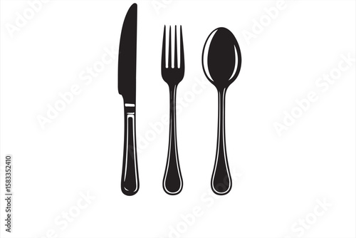 Elegant Knife, Fork, and Spoon for Fine Dining