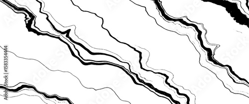 Vector white marble patterned wall texture with black veins 