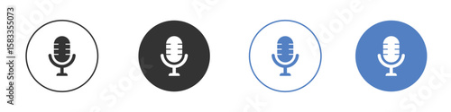 Voice recording icon. Simple illustration. black silhouette pack.