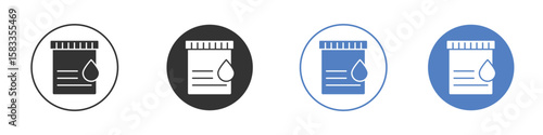 Urine test icon. Simple illustration. black silhouette pack.