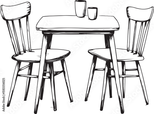 two chairs and table