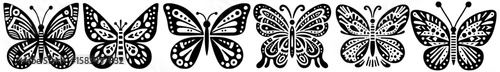 Hand‑Drawn Butterfly Illustration, Tribal Nature Folk Art Pattern Vector for Garden and Pollination Theme Designs