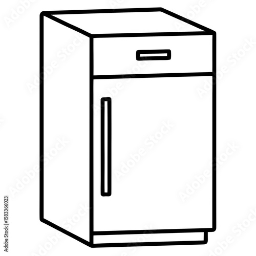 Fridge icon, home appliance vector