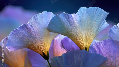 Ginkgo leaves in soft evening light