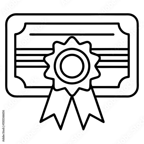 black and white certificate with ribbon clip art preview