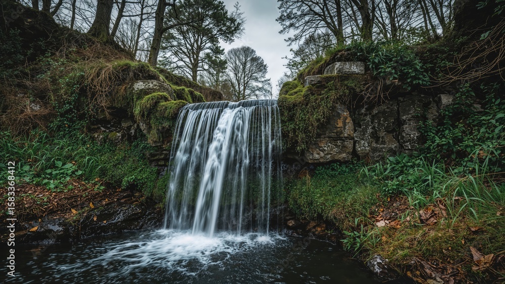 Obraz premium Little flowing waterfall