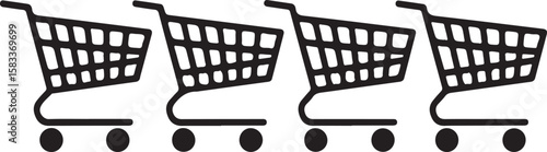 A Simple Vector Illustration of Shopping Carts E-Commerce, Retail, and Online Shopping Visuals for Commercial Use, Advertising, and Design Projects.