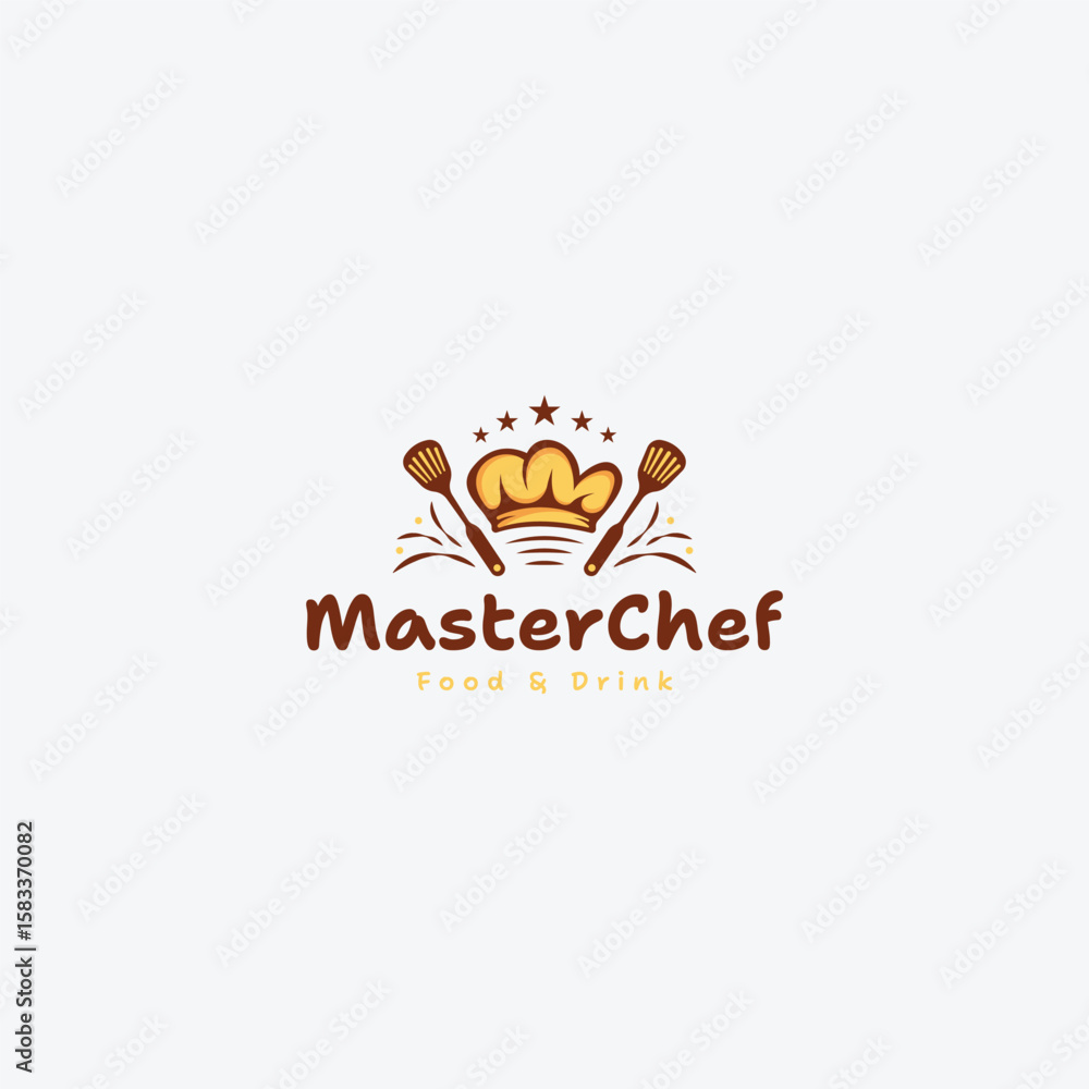 Obraz premium Master chef or restaurant logo icon design template flat vector