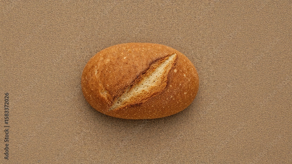 Obraz premium Freshly baked bread sitting on a flat surface