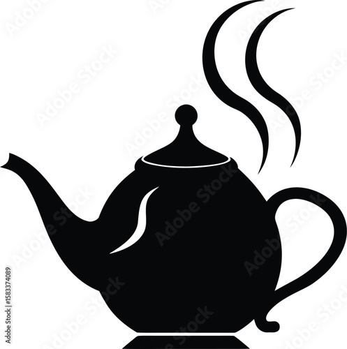 Vintage porcelain teapot isolated on a white background, a traditional hot drink object